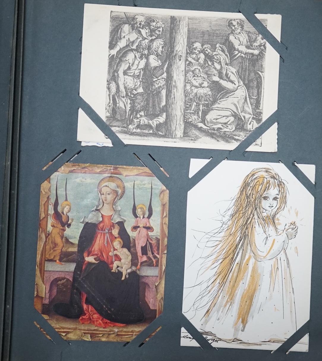 Two postcard albums, mostly topographical and other ephemera to include some black and white photographs. Condition - fair